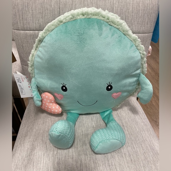 Valentine Macaron Cupcakes & Cashmere Plush Pillow Mint Green Blue NWT - Picture 3 of 4